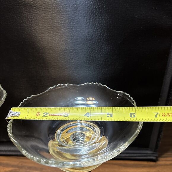 Pair Of Vintage MCM Gold Tone Resin Glass Pineapple Candle Holders/ Compote - Picture 9 of 10